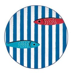 Porcelán lapostányér 26cm, Sardine' Party