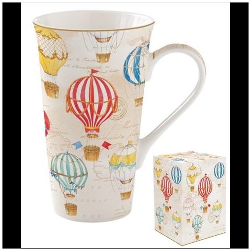 Porcelánbögre 600ml, dobozban, Air Balloons