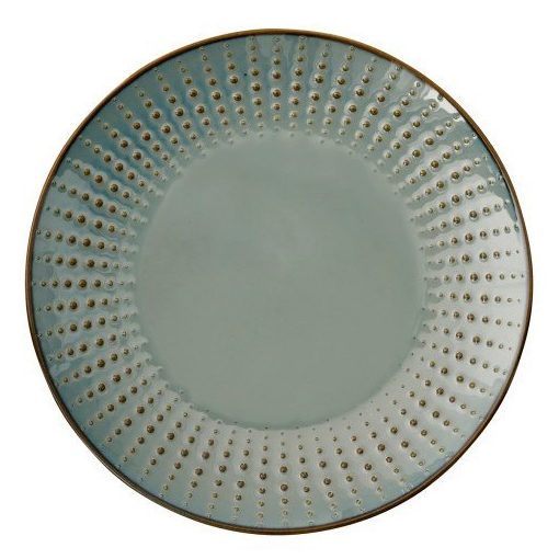 Porcelán lapostányér 26cm, Drops Celadon