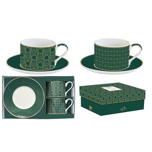 Porceláncsésze + alj 240ml, 2 személyes, dobozban, Coffee Manis, Charleton