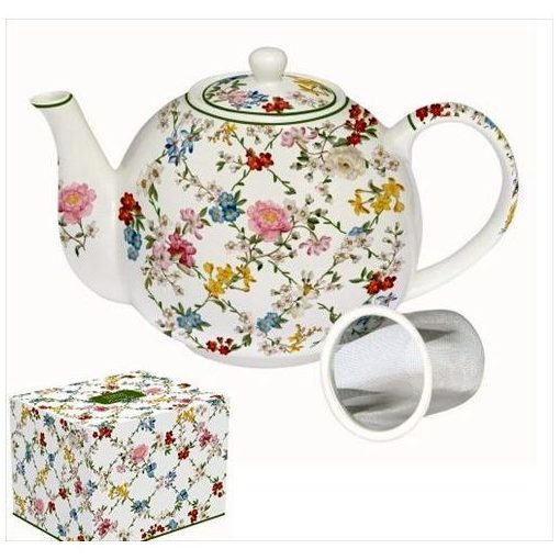 Porcelán teáskanna 1000ml, dobozban, Garden Dreams