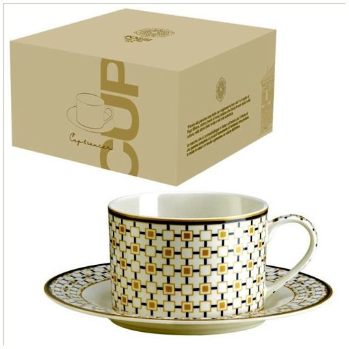 Pozzi Milano Porcelán teáscsésze+alj 220ml dobozban, Charles