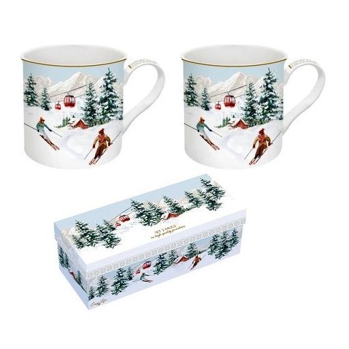 Porcelán bögreszett 2db-os,300ml, dobozban, Chalet