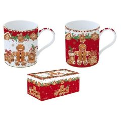   Porcelán bögreszett 2db-os 350ml dobozban, Fancy Gingerbread