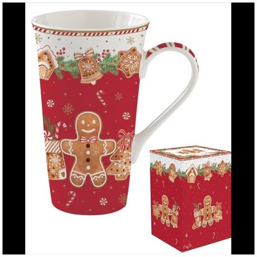 Porcelánbögre 600ml, dobozban, Fancy Gingerbread