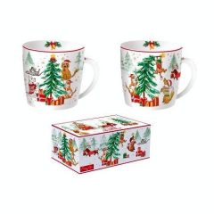 Porcelán bögreszett 2db-os, dobozban,350ml, Christmas Gang