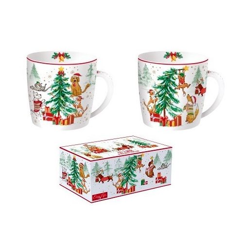 Porcelán bögreszett 2db-os, dobozban,350ml, Christmas Gang