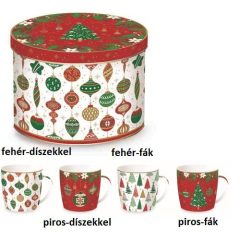 Porcelánbögre 350ml, fémdobozban, Jingle Bells