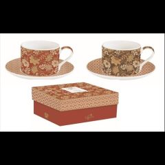   Porceláncsésze+alj 240ml,2 személyes, dobozban, Coffee Mania, Fleurs Des Reves