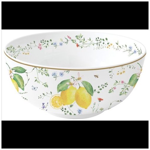 Easy Life-Nuova Porcelántál 23cm, Fleurs et Citrons