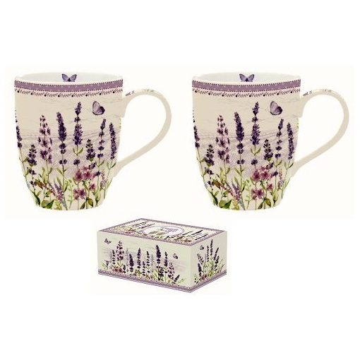 Easy Life-Nuova Porcelán bögreszett 2db-os dobozban, 350ml, Lavender Field