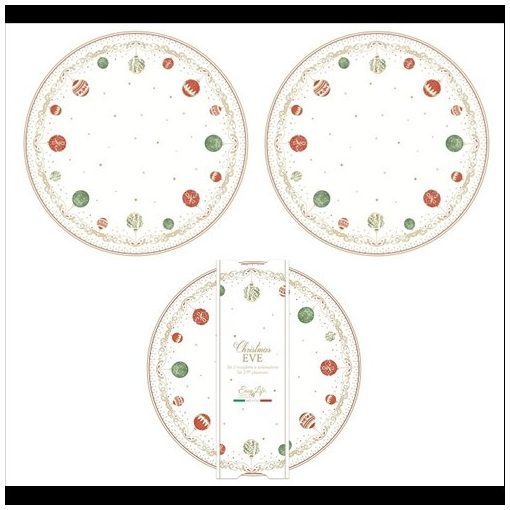 Easy Life-Nuova Műanyag tányéralátét kerek, 2db-os szett, 34,5cm, Christmas Eve
