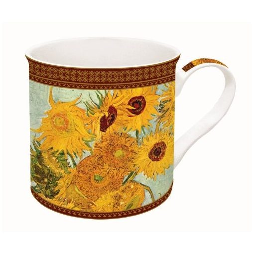 Porcelánbögre dobozban, 300ml, Van Gogh: Napraforgók